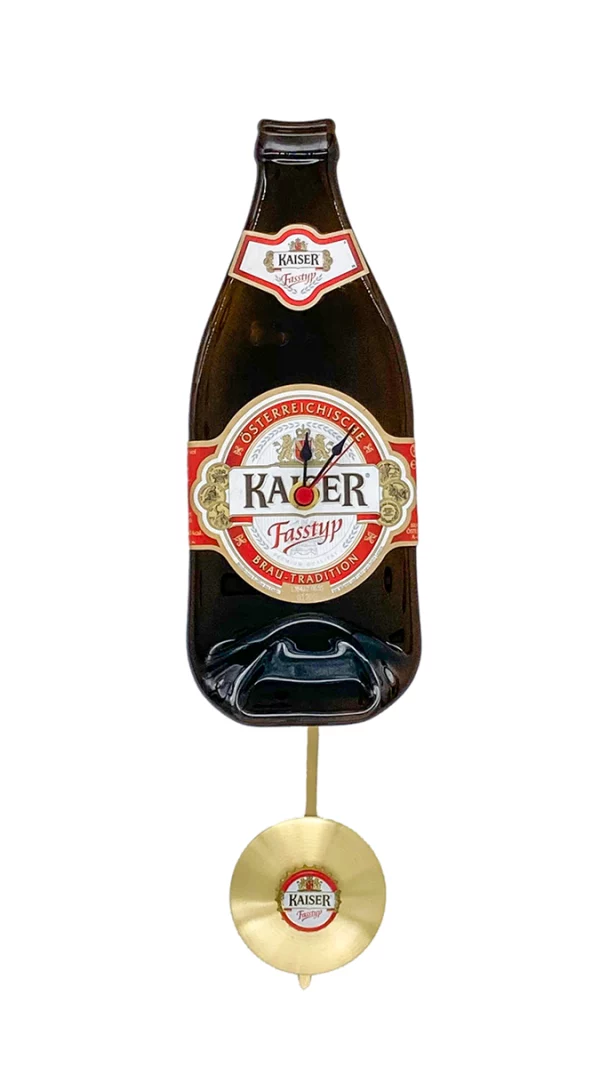 Bierflaschenuhr mit Pendel Kaiser