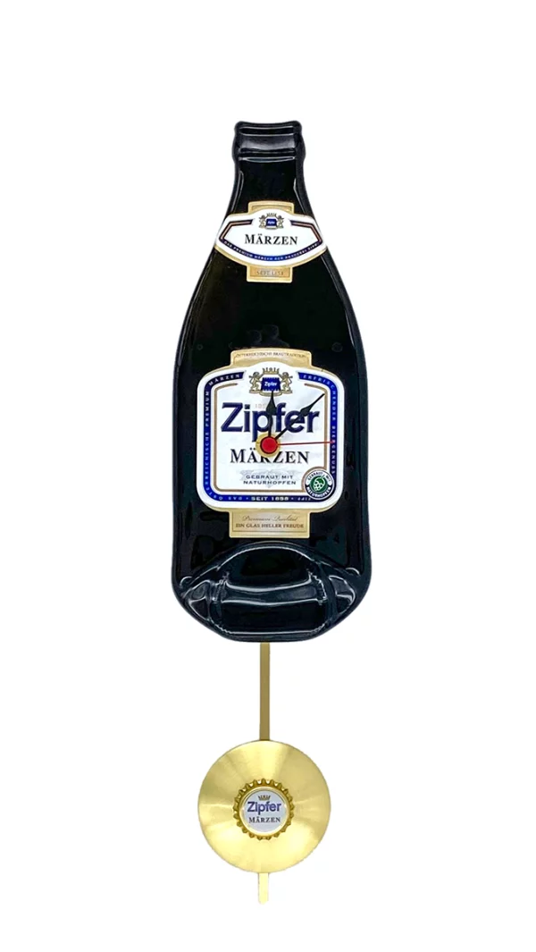Bierflaschenuhr mit Pendel Zipfer Märzen