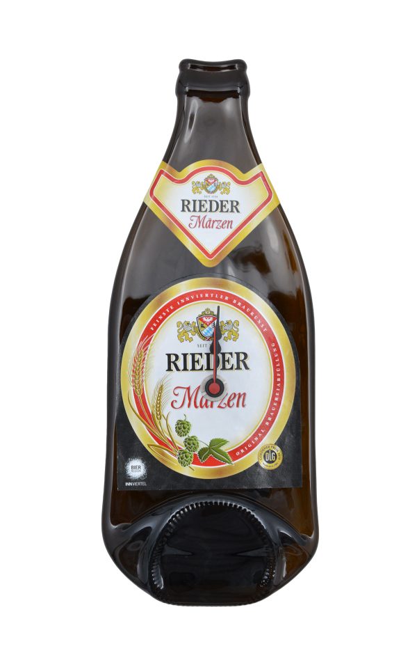 Bierflaschenuhr Rieder Bier