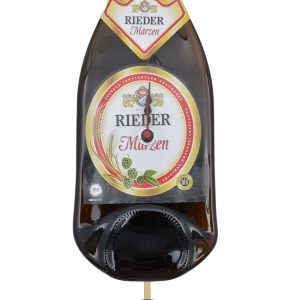 Bierflaschenuhr mit Pendel von Rieder Bier • Wanduhr