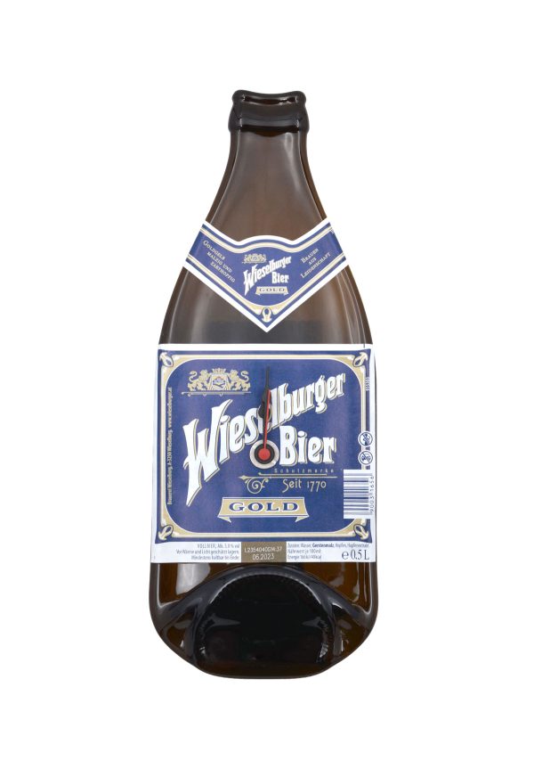 Bierflaschenuhr Wieselburger